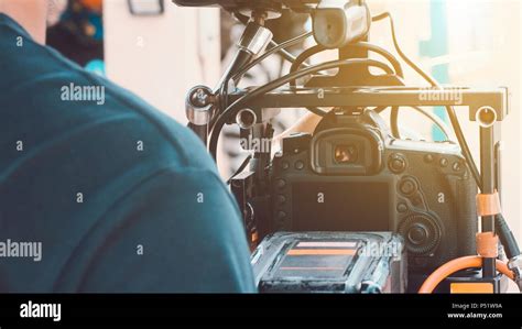 Film production crew, Behind the scenes background Stock Photo - Alamy