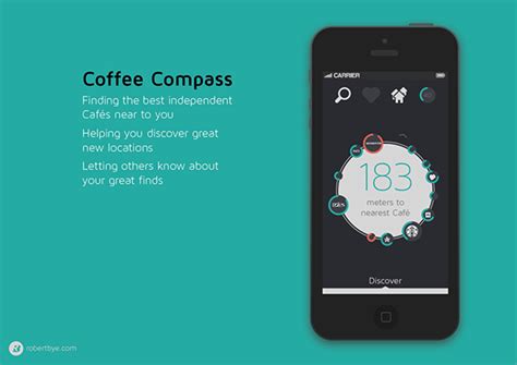 Coffee Compass Finding The Best Independent Cafés On Behance