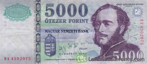 5000 Hungarian Forints Istvan Szechenyis Home Exchange Yours