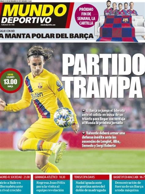 La Portada Del Diario Mundo Deportivo 23 11 2019