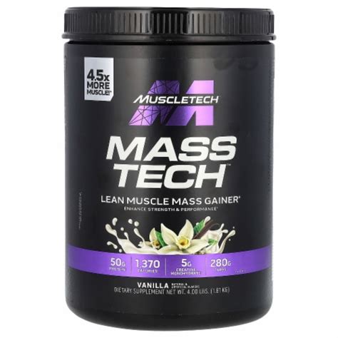 Muscletech Mass Tech Lean Muscle Mass Gainer Vanilla 4 Lbs 1 81 Kg 4 Lb Fred Meyer