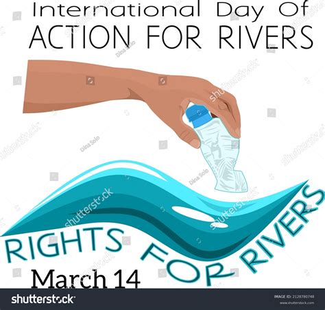 International Day Action Rivers Theme Rights Stock Vector Royalty Free