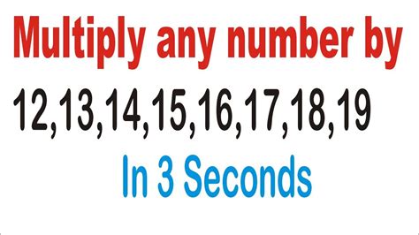 Multiplication Trick Multiply Any Number By 12 19 Fast Calculation