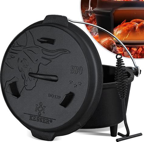 Kesser Dutch Oven Set Bbq Liter Feuertopf Schmortopf Mit F En