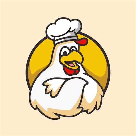 Premium Vector Chicken Chef Cartoon Character Mascot Flat Design Style