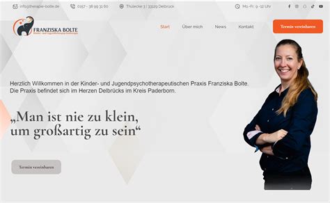 Start meiner Webseite Franziska Bolte Praxis für Kinder und