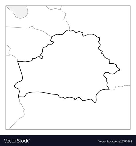 Map Belarus Black Thick Outline Highlighted Vector Image