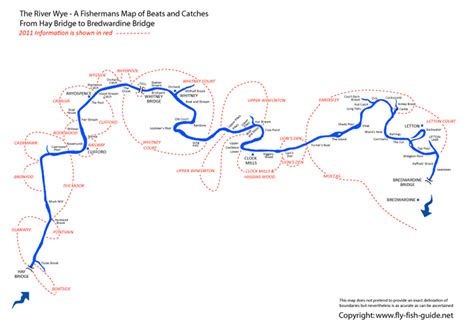 A Map Of Salmon Fisheries With Names Of Catches From Hay Bridge To