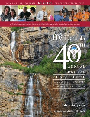 Fillable Online Ldsdentist Byu 40th Annual Conference Academy Of LDS