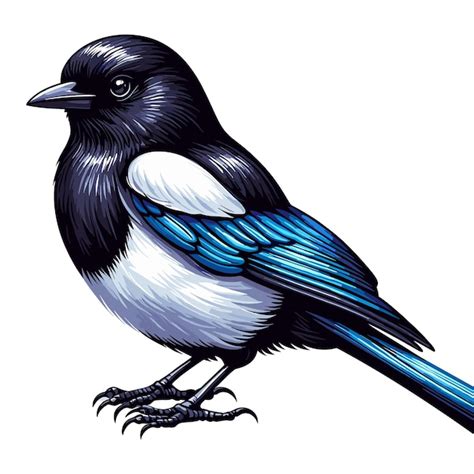 Ilustraci N De Dibujos Animados De Cute Magpie Vector Vector Premium