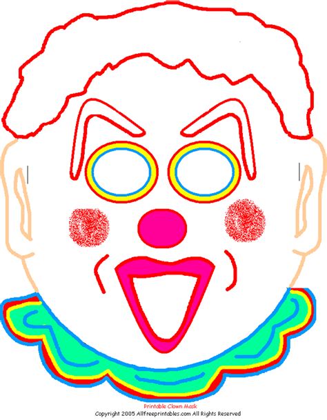 Printable Scary Clown Mask