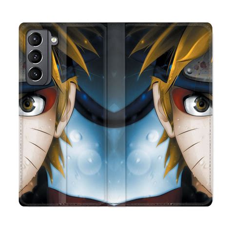 Housse Cuir Portefeuille Samsung Galaxy S Manga Naruto Blanc