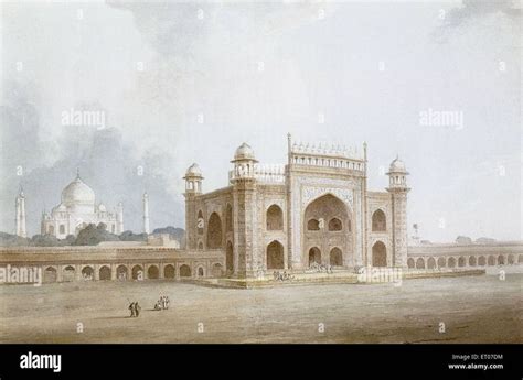 Gateway Of Taj Mahal Agra Uttar Pradesh India Old Vintage 1700s