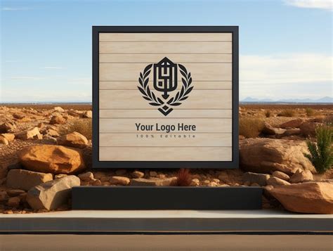 Premium Psd Psd Outdoor Wall Sign Logo Mockup