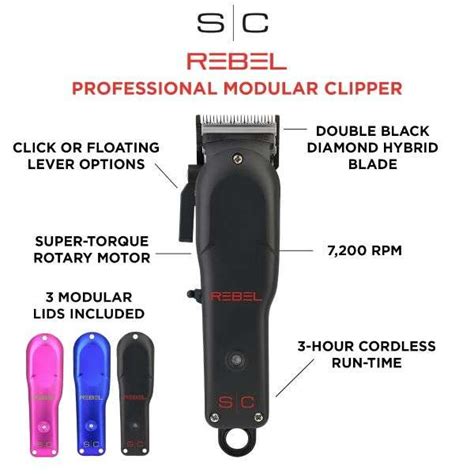 STYLECRAFT REBEL - PROFESSIONAL SUPER-TORQUE MODULAR CORDLESS HAIR CLI ...