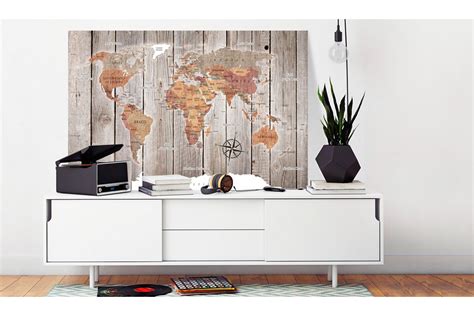 Tavla World Map Wooden Stories X Inredning Dekor Furniturebox