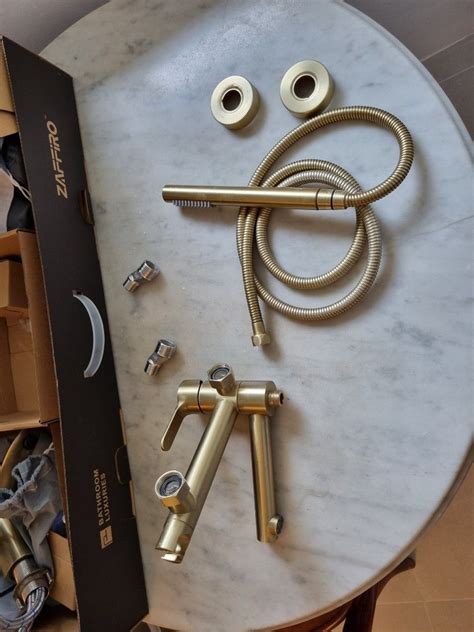 Brushed Gold Bathtub Faucet Brass Bathroom Wall Mounted Hot And Cold Bath Water Mixer Tap With