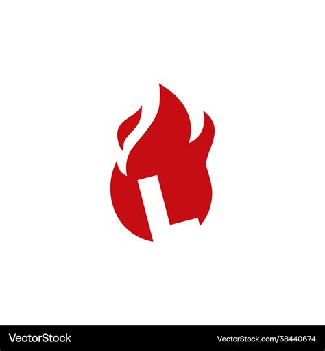 L Letter Fire Flame Logo Icon Royalty Free Vector Image