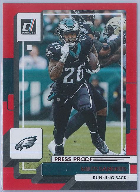 2022 Panini Donruss Press Proof Red 172 Miles Sanders For Sale