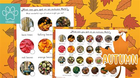 Teachers Pet Autumn Spotter Sheets