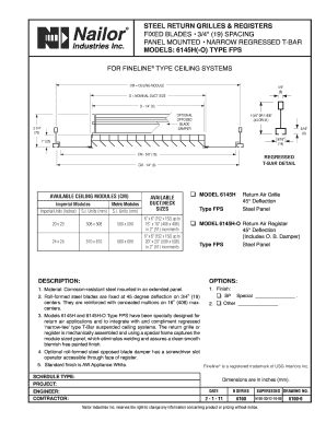 Fillable Online Submittal Models 6145H O Type FPS Steel Return