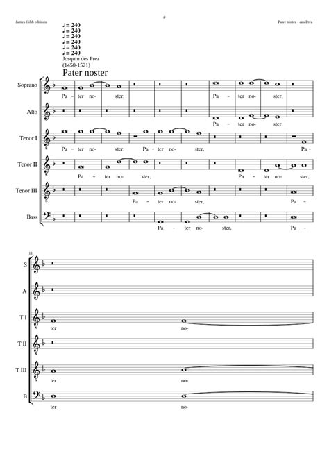 Pater Noster Josquin Des Prez Sheet Music For Bass Guitar Solo