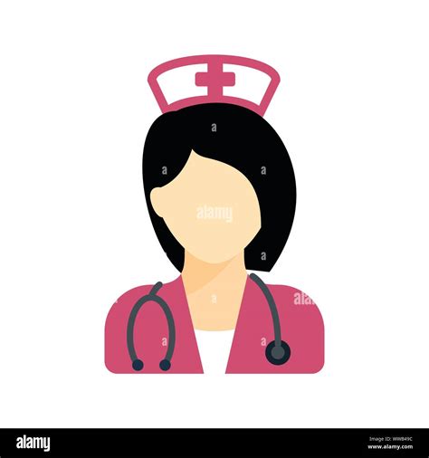 Nurse Icon Nursing Assistant Doctor Woman Medical Specialist Stock