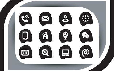 Contact Related Icon Set Essential Flat Stroke Circular Web Icon Set