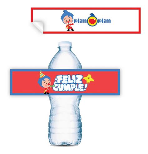 100 Etiquetas Personalizadas Plim Plim Para Botella De Agua Envío gratis