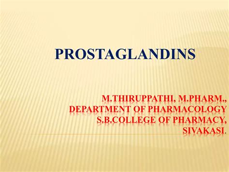 Prostaglandins | PPT