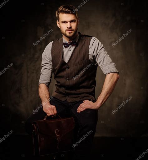 Young Handsome Old Fashioned Man — Stock Photo © Nejron 110290052