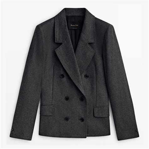 Заказать Пиджак Massimo Dutti Double breasted Wool Blend Suit темно