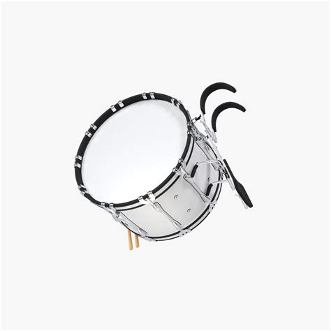 Marching Bass Drum With Carrier 3D model - Download Musical Instruments on 3DModels.org