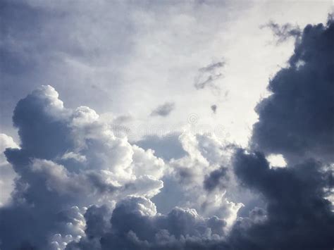 Blue Sky with Storm Clouds Background and Texture Stock Photo - Image ...