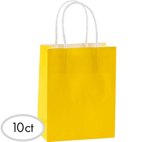 Sunshine Yellow Small Paper Gift Bags 8" | 10 ct — Zurchers