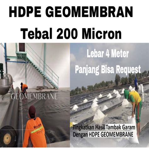 Jual Plastik Hdpe Geomembran Tebal Micron Lebar Meter Kolam