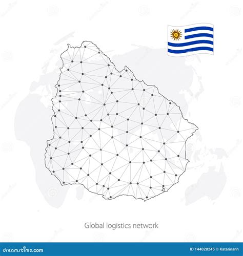 Concepto Global De La Red De La Log Stica Mapa De Red Uruguay De Las