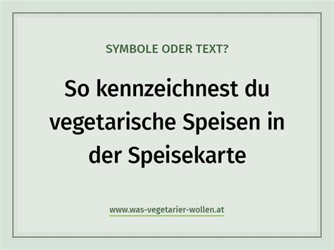 Kennzeichnung Vegetarischer Speisen In Der Speisekarte