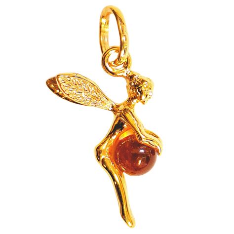 Pendentif F E Tenant Une Boule D Ambre En Plaqu Or Cha Ne