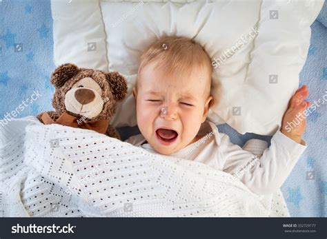 One Year Old Baby Crying Bed Stock Photo Edit Now 332729177