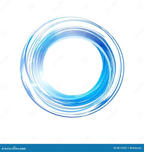 Vector Abstract Blue Circle Banner Logo Design Template Stock