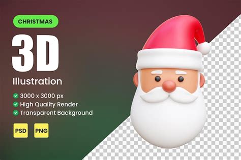 Premium PSD Santa Claus 3d Icon Render Illustration