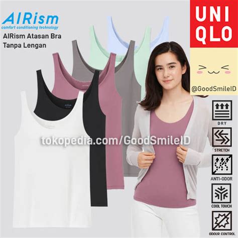 Jual UNIQLO AIRism ATASAN BRA TANPA LENGAN TANK TOP WANITA KAOS DALAM