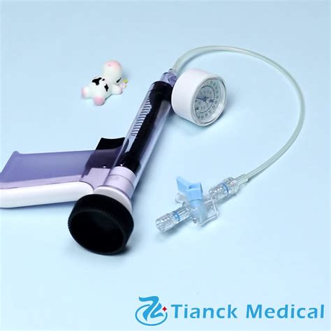 Tianck Cardio Vascular Ptca Medical Disposable Gun Type Inflator