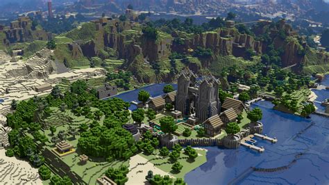 Download Oak Village And A Castle Minecraft Hd Wallpaper