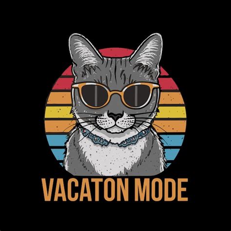 Premium Vector | Free cat vector vacation mode cute illustration animal