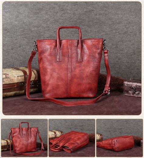 Vintage Leather Womens Tote Bag Leather Shoulder Bag Handbags for Women ...