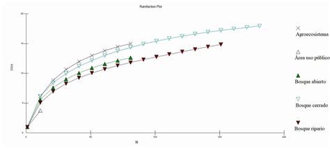 Curva De Rarefacci N Basado En La Riqueza De Especies Para Una Muestra