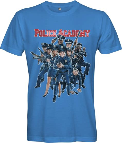 Retro Tees Mens Police Academy Movie T-Shirt - California Blue : Amazon ...