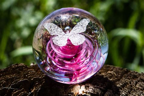 Butterfly Snowfall Orb With Cremation Ash By Jake Ashes In